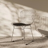 Buy Dining Chair in Steel – Grid Design with Cushion – Wiren  Black 16450 in the Europe