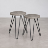 Buy X2 industrial auxiliary tables with hairpin legs - Wood and metal - Undel Grey 59463 - prices
