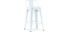 Buy Bistrot Metalix bar stool with small backrest - 60cm Grey blue 58409 - in the EU