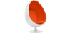 Buy Armchair Ele Chair - White Exterior - Fabric Orange 13192 in the Europe