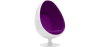 Buy Armchair Ele Chair - White Exterior - Fabric Mauve 13192 - prices