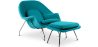 Buy Fauteuil Womb avec ottoman - Tissu Turquoise 16503 - prices