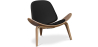 Buy Design Armchair - Scandinavian Armchair - Upholstered in Leather - Luna Black 16776 - prices
