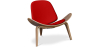 Buy Design Armchair - Scandinavian Armchair - Upholstered in Leather - Luna Red 16776 in the Europe