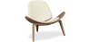 Buy Design Armchair - Scandinavian Armchair - Upholstered in Leather - Luna Ivory 16776 with a guarantee
