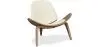 Buy Design Armchair - Scandinavian Armchair - Upholstered in Leather - Luna Ivory 16776 with a guarantee