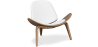 Buy Design Armchair - Scandinavian Armchair - Upholstered in Leather - Luna White 16776 - in the EU
