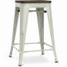 Buy Bar Stool - Industrial Design - Wood & Steel - 60cm -Metalix Pale green 58354 home delivery