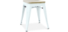 Buy Bistrot Metalix style stool - Metal and Light Wood  - 45cm Grey blue 59692 - prices