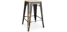 Buy Bistrot Metalix style stool - 61cm - Metal and Light Wood Metallic bronze 59696 - prices
