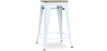 Buy Bistrot Metalix style stool - 61cm - Metal and Light Wood Grey blue 59696 - in the EU