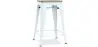 Buy Bistrot Metalix style stool - 61cm - Metal and Light Wood Grey blue 59696 - prices