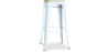 Buy Bistrot Metalix style stool - 76cm  - Metal and Light Wood Grey blue 59704 - in the EU