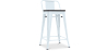 Buy Bistrot Metalix stool wooden and small backrest - 60cm Grey blue 59117 home delivery