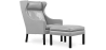 Buy 2204 Armchair with Matching Ottoman - Premium Leather Grey 15450 home delivery