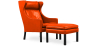 Buy 2204 Armchair with Matching Ottoman - Premium Leather Orange 15450 - in the EU