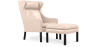Buy 2204 Armchair with Matching Ottoman - Premium Leather Ivory 15450 at MyFaktory