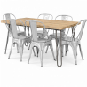 Buy Hairpin 150x90 Dining Table + X6 Bistrot Metalix Chair Silver 59922 - prices