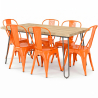 Buy Hairpin 150x90 Dining Table + X6 Bistrot Metalix Chair Orange 59922 at MyFaktory