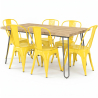 Buy Hairpin 150x90 Dining Table + X6 Bistrot Metalix Chair Yellow 59922 in the Europe