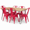 Buy Hairpin 150x90 Dining Table + X6 Bistrot Metalix Chair Red 59922 home delivery