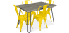 Buy Grey Hairpin 120x90 Dining Table + X4 Bistrot Metalix Chair Yellow 59923 in the Europe