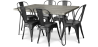 Buy Grey Hairpin 150x90 Dining Table + X6 Bistrot Metalix Chair Black 59924 - in the EU