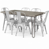 Buy Grey Hairpin 150x90 Dining Table + X6 Bistrot Metalix Chair Silver 59924 - prices