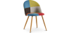 Buy Dining Chair Accent Patchwork Upholstered Scandi Retro Design Wooden Legs - Bennett Fiona Multicolour 59934 - in the EU