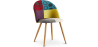 Buy Dining Chair Accent Patchwork Upholstered Scandi Retro Design Wooden Legs - Bennett Jay Multicolour 59935 - in the EU