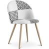 Buy Dining Chair - Upholstered in Black and White Patchwork - Bennett White / Black 59937 - in the EU