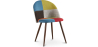 Buy Dining Chair Accent Patchwork Upholstered Scandi Retro Design Dark Wooden Legs - Bennett Fiona Multicolour 59939 - in the EU