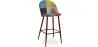 Buy Patchwork Upholstered Bar Stool Scandinavian Design with Dark Metal Legs - Bennett Fiona Multicolour 59949 - in the EU