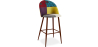 Buy Patchwork Upholstered Bar Stool Scandinavian Design with Dark Metal Legs - Bennett Jay Multicolour 59950 - in the EU