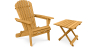 Buy Garden Chair + Table Adirondack Wood Outdoor Furniture Set - Anela Natural wood 60008 - in the EU