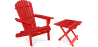 Buy Garden Chair + Table Adirondack Wood Outdoor Furniture Set - Anela Red 60008 - prices