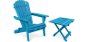 Buy Garden Chair + Table Adirondack Wood Outdoor Furniture Set - Anela Turquoise 60008 in the Europe