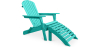 Buy Adirondack long Chair + Footrest Wood Outdoor Furniture Set - Anela Green 60009 in the Europe