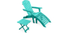 Buy Adirondack Garden long Chair + Footrest + Table Wood Outdoor Furniture Set - Anela Green 60010 in the Europe