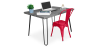 Buy Grey Hairpin 120x90 Desk Table + Bistrot Metalix Chair Red 60069 in the Europe