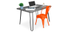 Buy Grey Hairpin 120x90 Desk Table + Bistrot Metalix Chair Orange 60069 home delivery