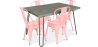 Buy Grey Hairpin 120x90 Dining Table + X4 Bistrot Metalix Chair Pastel orange 59923 - in the EU