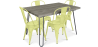 Buy Grey Hairpin 120x90 Dining Table + X4 Bistrot Metalix Chair Pastel yellow 59923 in the Europe