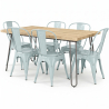 Buy Hairpin 150x90 Dining Table + X6 Bistrot Metalix Chair Pale green 59922 - prices