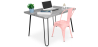 Buy Grey Hairpin 120x90 Desk Table + Bistrot Metalix Chair Pastel orange 60069 - in the EU