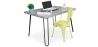 Buy Grey Hairpin 120x90 Desk Table + Bistrot Metalix Chair Pastel yellow 60069 in the Europe