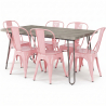 Buy Grey Hairpin 150x90 Dining Table + X6 Bistrot Metalix Chair Pastel orange 59924 with a guarantee