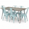 Buy Grey Hairpin 150x90 Dining Table + X6 Bistrot Metalix Chair Pale green 59924 - in the EU