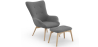 Buy Upholstered Armchair with Footrest - Scandinavian - Wub Dark grey 60084 at MyFaktory