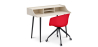 Buy Office Desk Table Wooden Design Scandinavian Style Eldrid + Design Office Chair with Wheels Red 60066 - in the EU